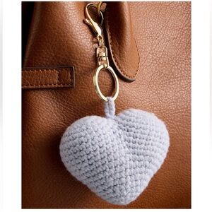 NWT Charter Club Cashmere Heart Bag Charm Light Blue Macy’s Exclusive